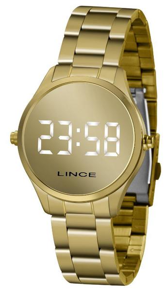 Relógio Feminino LED Lince Clássico Dourado