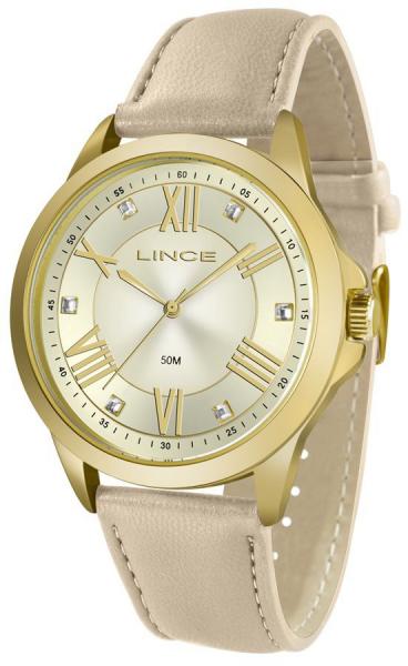 Relogio Feminino Lince Couro Dourado LRCJ046L-C3TX