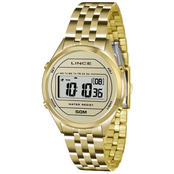 Relógio Feminino Lince Digital Vintage Dourado SDPH020L Bxkx