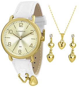 Relogio Feminino Lince Dourado Couro LRC4451L-KT59