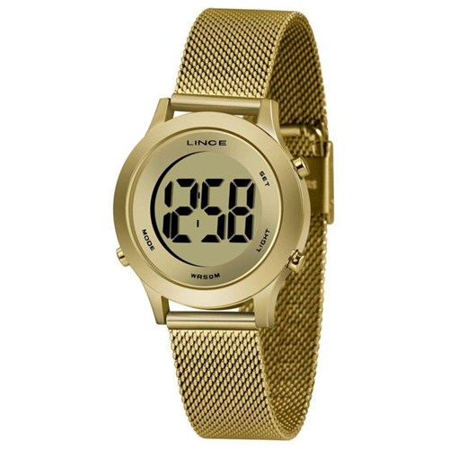 Relogio Feminino Lince Dourado Digital Led Sdph109l-Cxkx