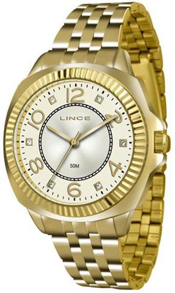 Relógio Feminino Lince Dourado Kit Semijóia Lrgj060lku30c2kx