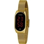 Relógio Feminino Lince Dourado Led Digital LDG4641L PXKX