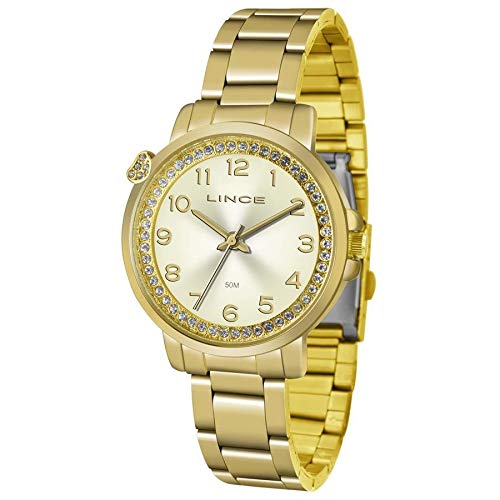 Relogio Feminino Lince Dourado Unico