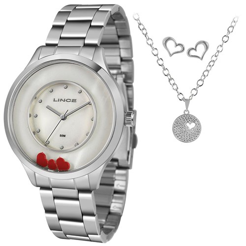 Relógio Feminino Lince Kit C/ Colar e Brincos Lrm4605l-Kw14b1sx