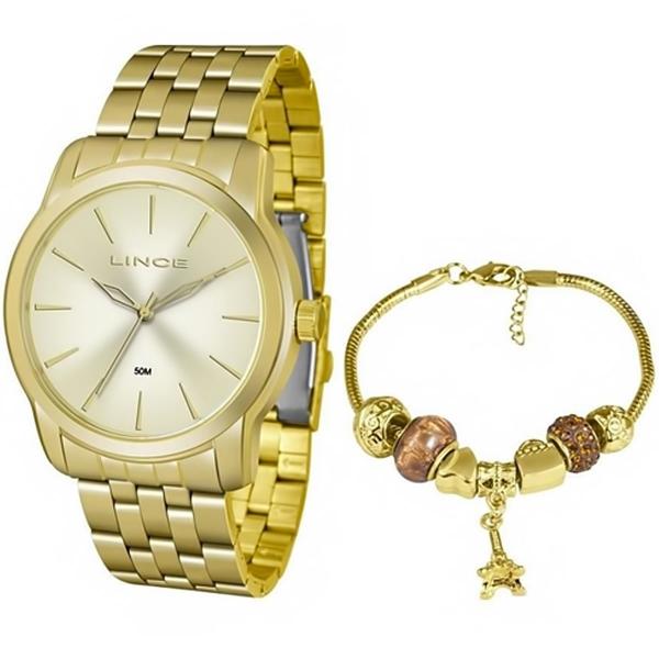 Relógio Feminino Lince Kit Pulseira LRG4551L KU88C1KX Dourado