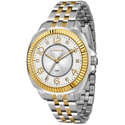 Relógio Feminino Lince LRTJ060L B2SK Analógico Misto Prata/Dourado