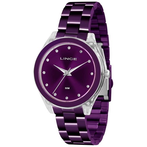 Relógio Feminino Lince Lrv4431p L1lx Acrílico Roxo