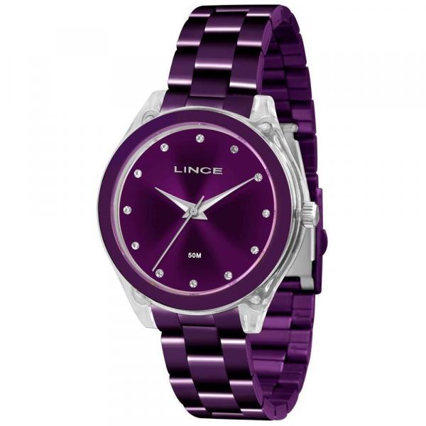 Relógio Feminino Lince Lrv4431p L1lx Acrílico Roxo