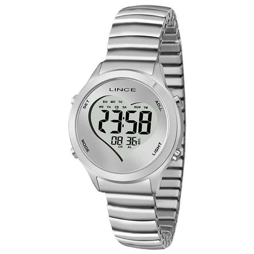 Relogio Feminino Lince Prata Digital Coração SDPH062L BSSX