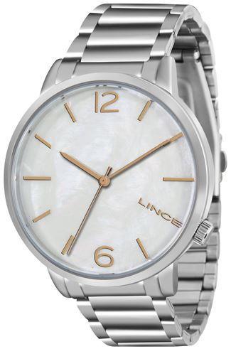 Relógio Feminino Lince Prata Fundo Perolado Lrtj043l-b2sx