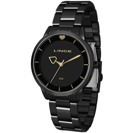 Relogio Feminino Lince Preto Coração Lrn4572l P1px