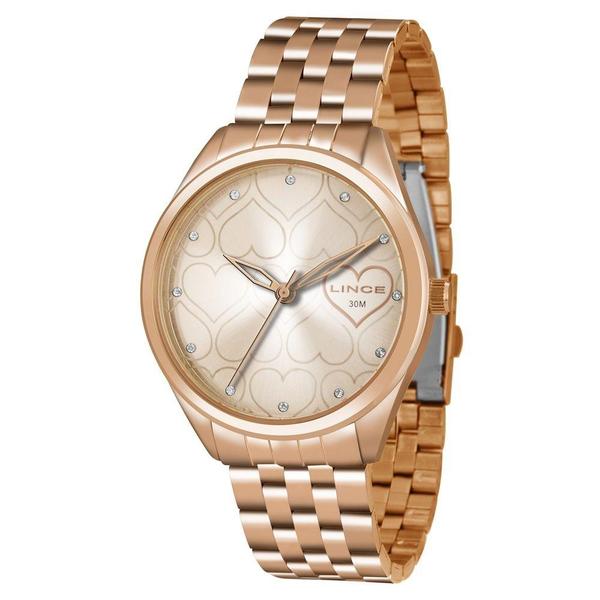 Relogio Feminino Lince Rose Gold com Coraçao Lrr4481l/R1rx