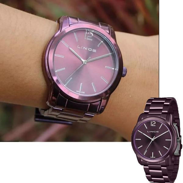 Relógio Feminino Lince Roxo Grande Original LRV4449L U2UX