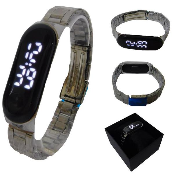 Relógio Feminino Masculino Led Digital Prata Moda Quente 2020 Charmoso Elegante com Caixa - Seynoke