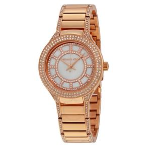 Relógio Feminino Michael Kors Mini Kerry Rose-Tone Stainless Steel & Crystal Mop Dial - Modelo Mkors-Mk3443