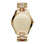 Relógio Feminino Michael Kors MK4300 Slim Runway Goldton Stainless Steel 42mm