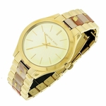 Relógio Feminino Michael Kors MK4300 Slim Runway Goldton Stainless Steel 42mm