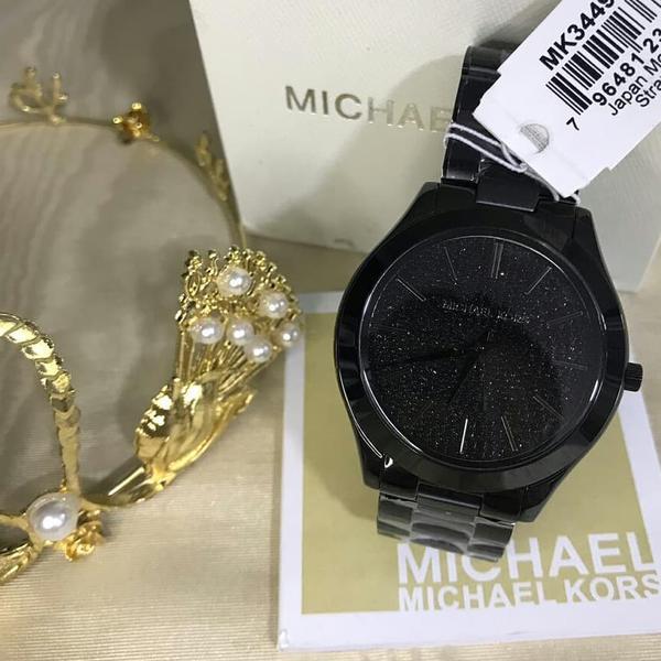 Relógio Feminino Michael Kors Mk3449 Lançamento 2019 Slim Preto