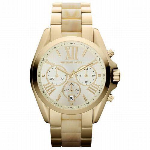 Relógio Feminino Michael Kors MK5722 Romano Dourado Madreperola 43mm
