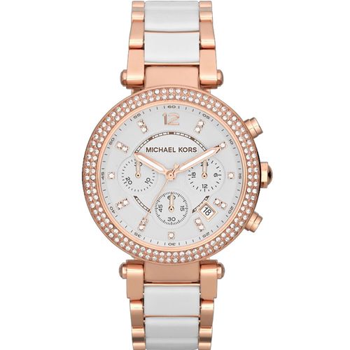 Relógio Feminino Michael Kors MK5774 Parker Chrono Branco Rose 39mm