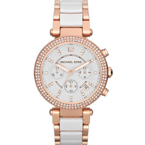 Relógio Feminino Michael Kors MK5774 Parker Chrono Branco Rose 39mm