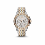 Relogio Feminino Michael Kors Mk5876 Everest White Chrono Dial Tri-tone Bracelet 42mm