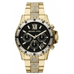 Relogio Feminino Michael Kors Mk5828 Everest Black Dial Crystals Gold Tone 42mm