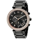 Relogio Feminino Michael Kors Mk5885 Parker Chronograph Black Dial 39mm