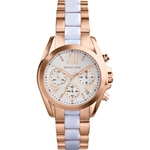 Relogio Feminino Michael Kors Mk5907 Bradshaw Chronograph Rose Tone Steel White 38mm