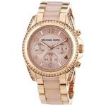 Relogio Feminino Michael Kors Mk5943 Blair Rose Goldtone Glitz Chronograph 39mm