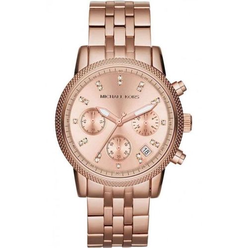 Relógio Feminino Michael Kors MK6077 Ritz Chronograph Rose Diâmetro 37mm