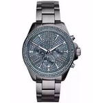 Relogio Feminino Michael Kors Mk6097 Wren Gunmetal Tone Glitz Chronograph Watch 43mm