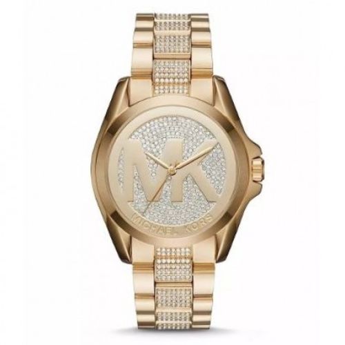 Relógio Feminino Michael Kors MK6487 Gold Dourado Cravejado 43mm Oferta