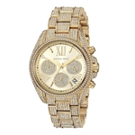 Relógio Feminino Michael Kors MK6494 Mini Bradshaw Gold Dial Crystal Pave