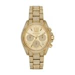 Relógio Feminino Michael Kors MK6494 Mini Bradshaw Gold Dial Crystal Pave