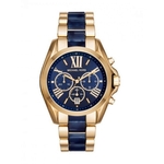 Relogio Feminino Michael Kors Mk6268 Gold Azul 43mm