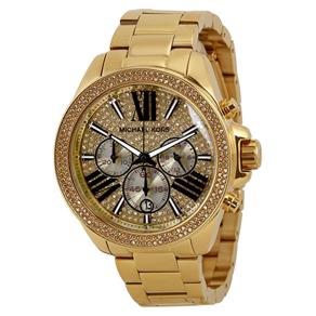 Relógio Feminino Michael Kors Wren Chrono Gold-Tone Ss Gold-Tone Textured Dial - Modelo Mkors-Mk6095