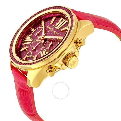 Relógio Feminino Michael Kors Wren MK2449 Pink Leather Quartz 43mm