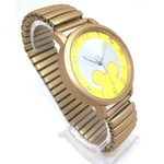 Relógio Feminino Mickey Fashion Dourado Pulseira Mola Lova