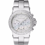 Relogio Feminino Mk5411 Michael Kors Chronograph White Crystal White Mother Of Pearl 42mm