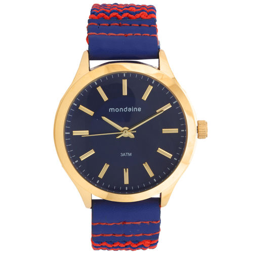 Relógio Feminino Mondaine 76649lpmvdd2 Analógico Dourado/azul