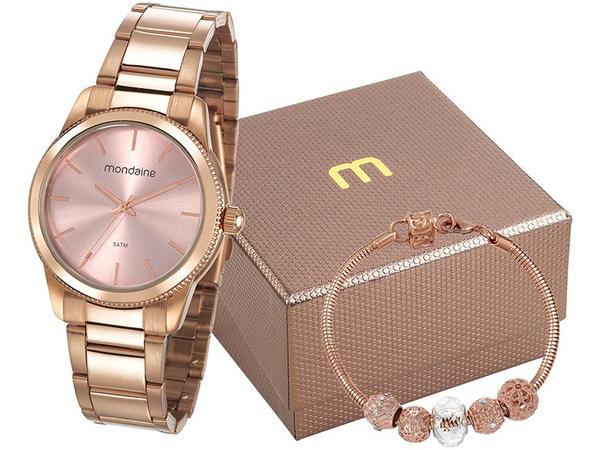 Relógio Feminino Mondaine Analógico - 53676LPMVRE1K2 Rosê com Pulseira