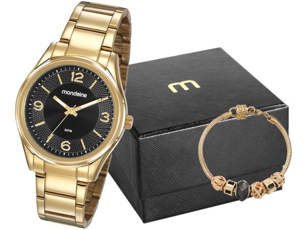 Relógio Feminino Mondaine Analógico - 53811LPMVDE2K1 Dourado com Acessório