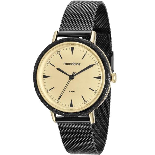 Relógio Feminino Mondaine Analógico 89001LPMVHE5 Aço Negro