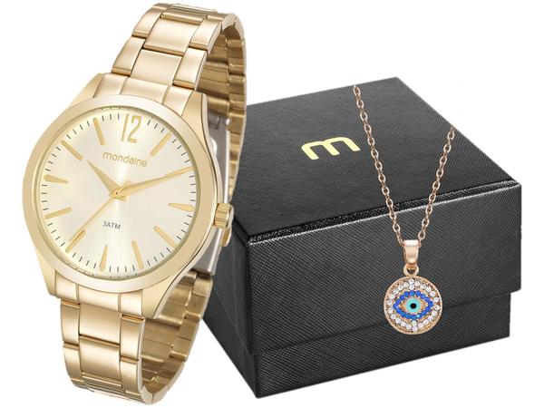 Relógio Feminino Mondaine Analógico - 99230LPMVDE1K2 Dourado com Acessório