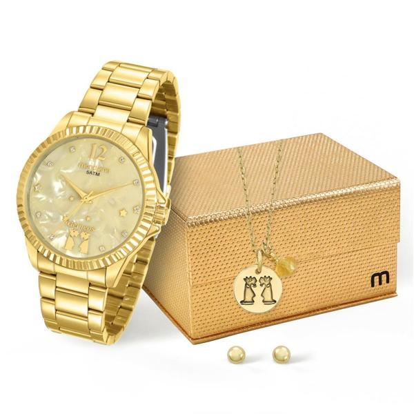 Relógio Feminino Mondaine Analógico 99128LPMKDE5K1 Dourado Gêmeos