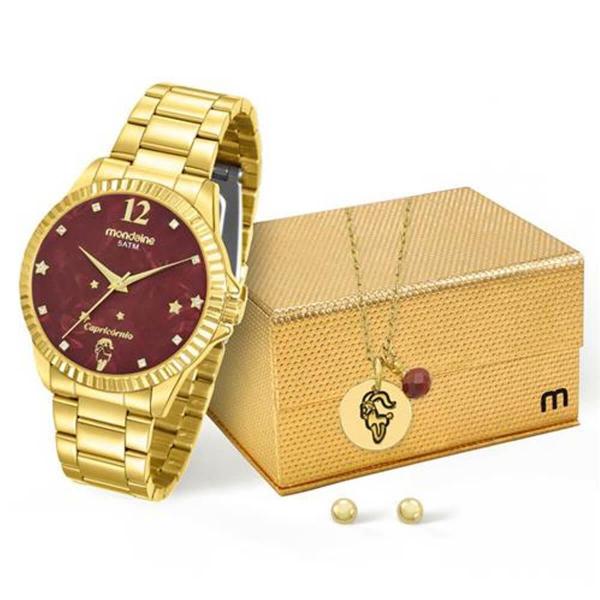 Relógio Feminino Mondaine Analógico 99128LPMKDE8K1 Dourado Capricórnio