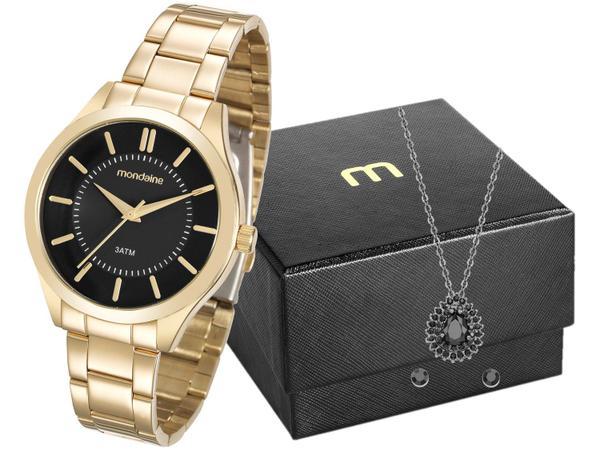 Relógio Feminino Mondaine Analógico - 99231LPMVDE2K2 Dourado com Acessórios