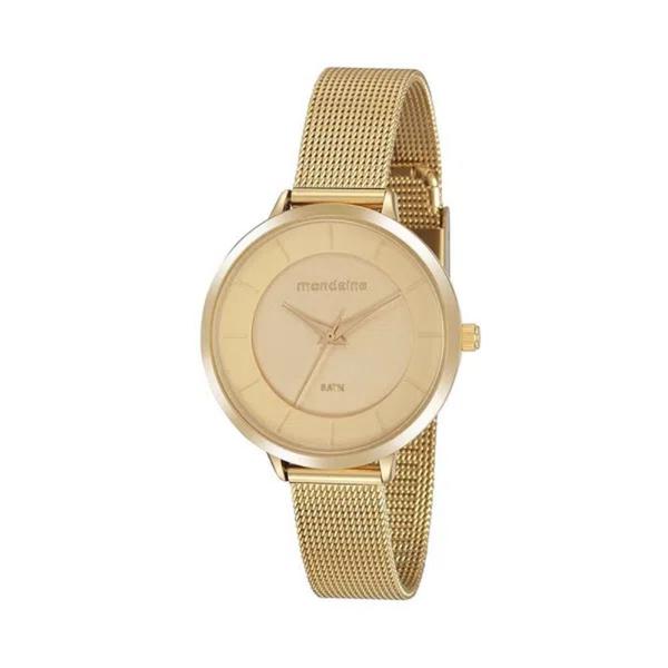 Relógio Feminino Mondaine Dourado Analógico Original + NF